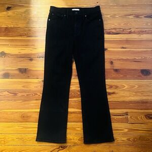 Madewell Mid-Rise Kick Out Jeans Women's 30 Tall Black Stretch Denim Inseam 30